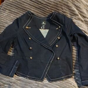 Love & Legend Military Style Jean Jacket Sz 12